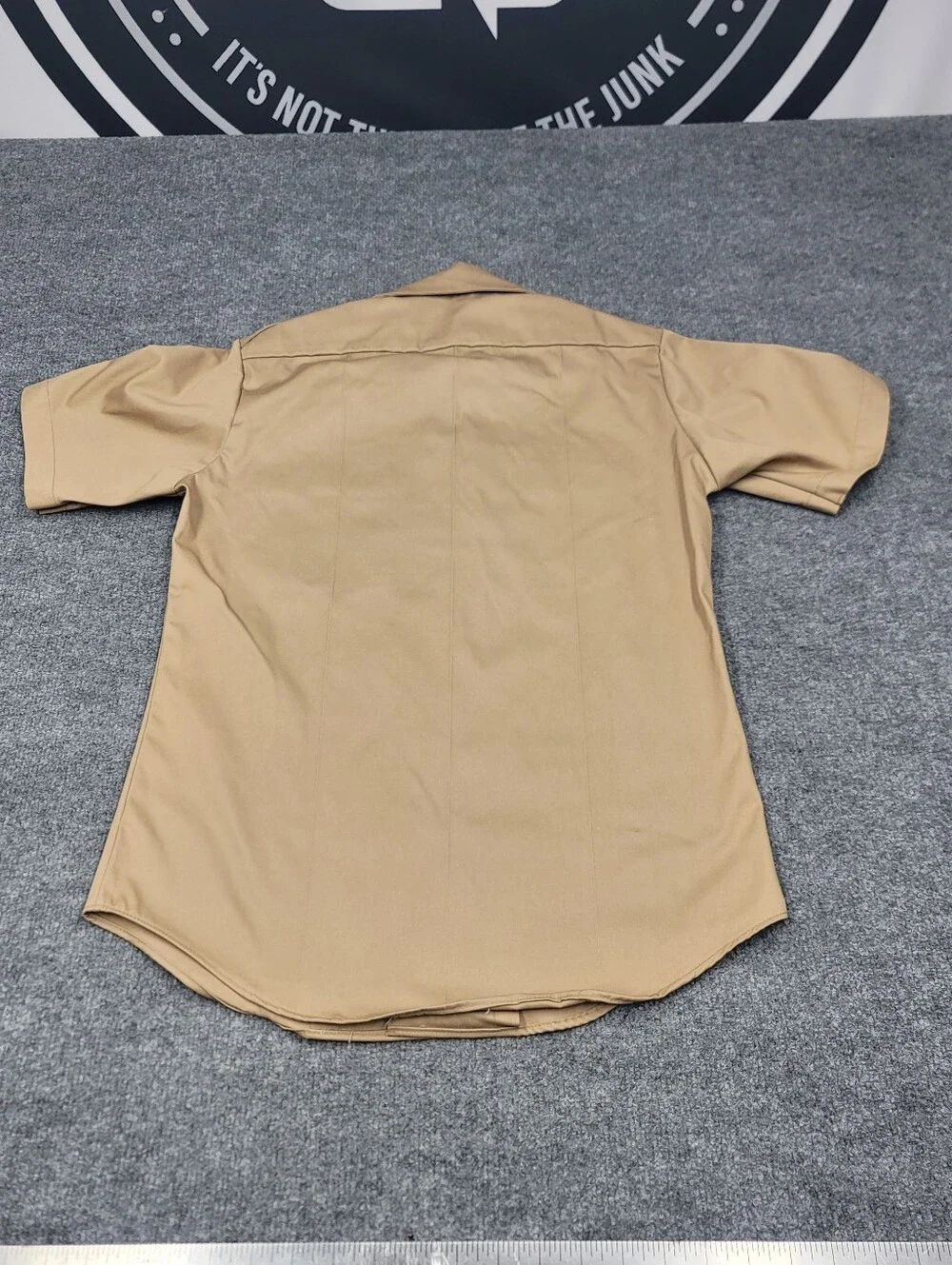 Vintage 70’s US Army Khaki Tan No Ptches Dress Shirt Size S